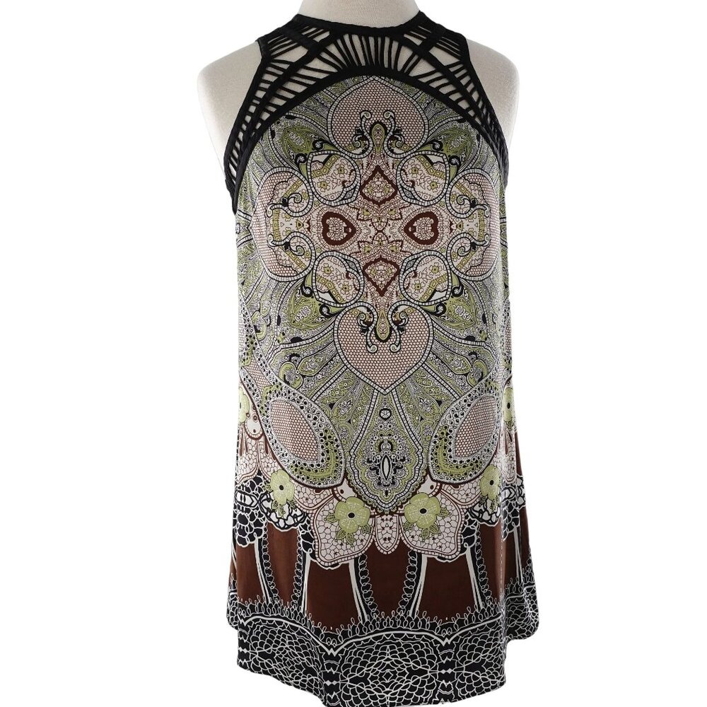 Silk Sleeveless Slip Style Tunic Mandela Print Sz 6 NWT Etcetera Bistro